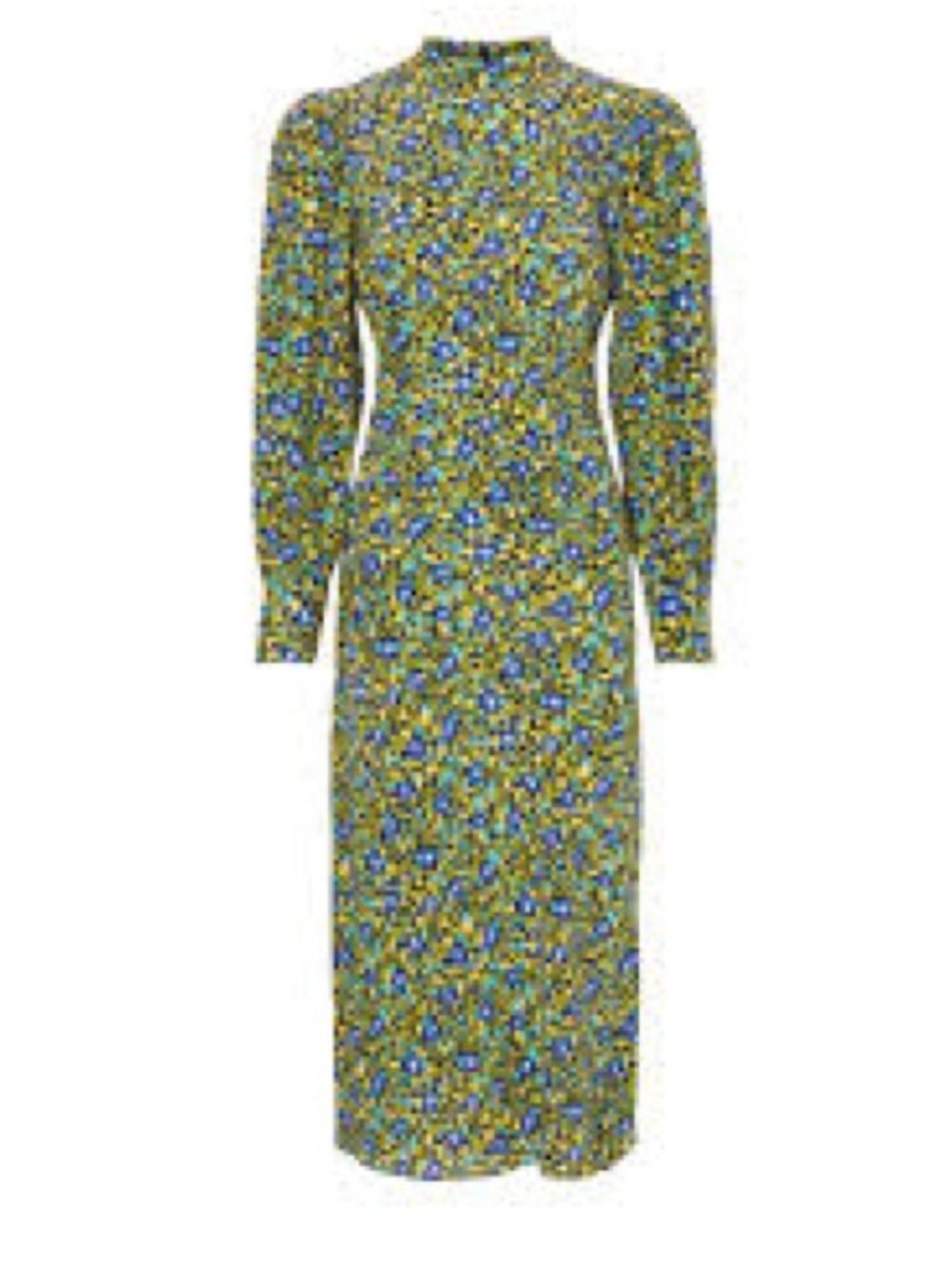 Rails Green and Blue Floral High-Low Midi Dress